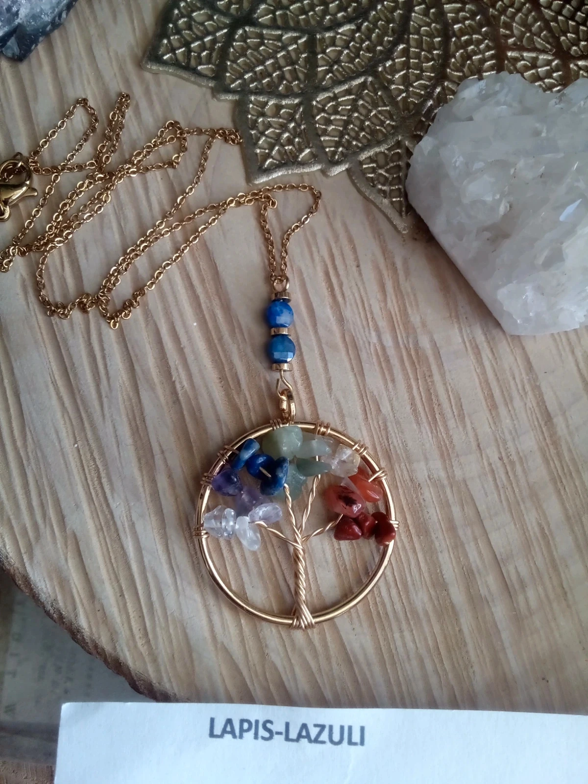 Collier arbre de vie avec pierres semi-précieuses – photo 5